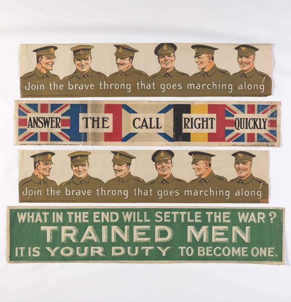 Appraisal: WWI BRITISH SMALL BANNER POSTERS x and x Set of