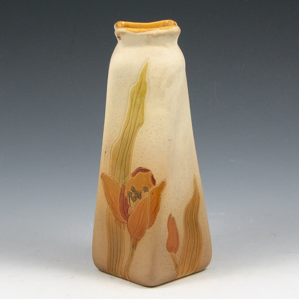 Appraisal: Roseville Woodland W - twist vase with floral decoration on