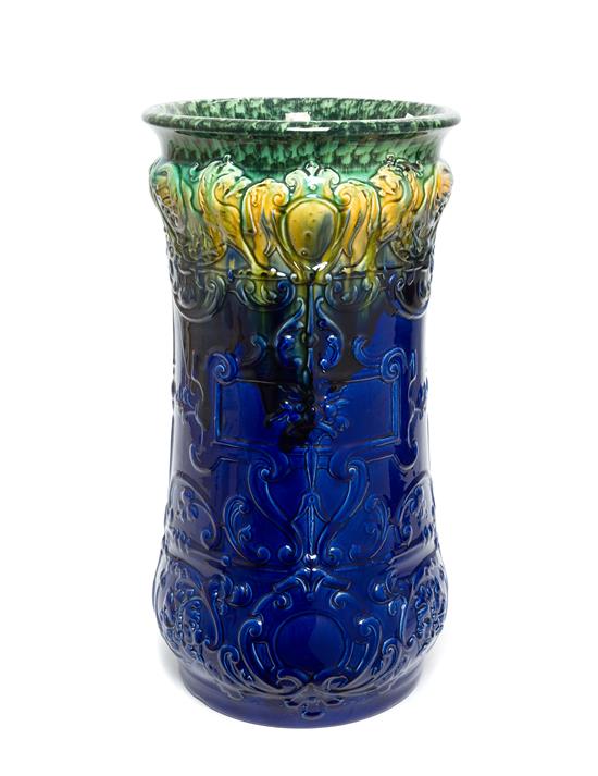 Appraisal: Sale Lot A Majolica Umbrella Stand of cylindrical form having