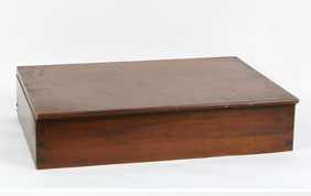 Appraisal: Cherry wood hinged dresser box with dovetail construction interior with