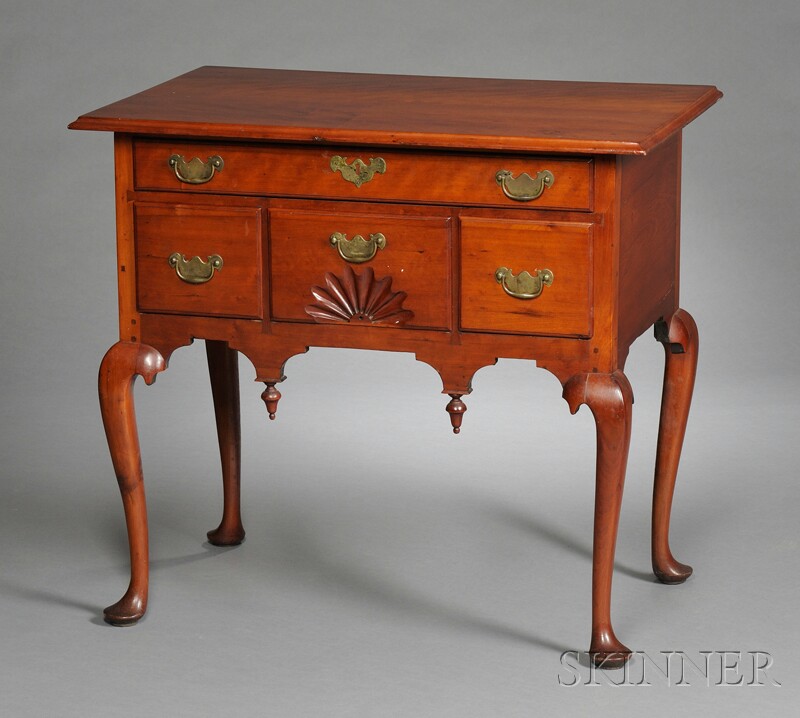 Appraisal: Queen Anne Cherry Carved Dressing Table Connecticut c - old