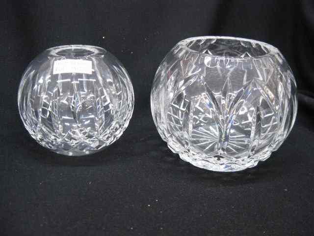 Appraisal: Cut Crystal Rose Bowls smaller one signed Waterford '' ''