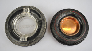 Appraisal: A Dunlop 'Tyre' ashtray with original clear glass centre to