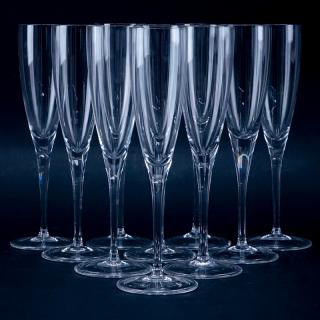 Appraisal: Set of Ten Tiffany Co Classic Optic Crystal Tall Champagne