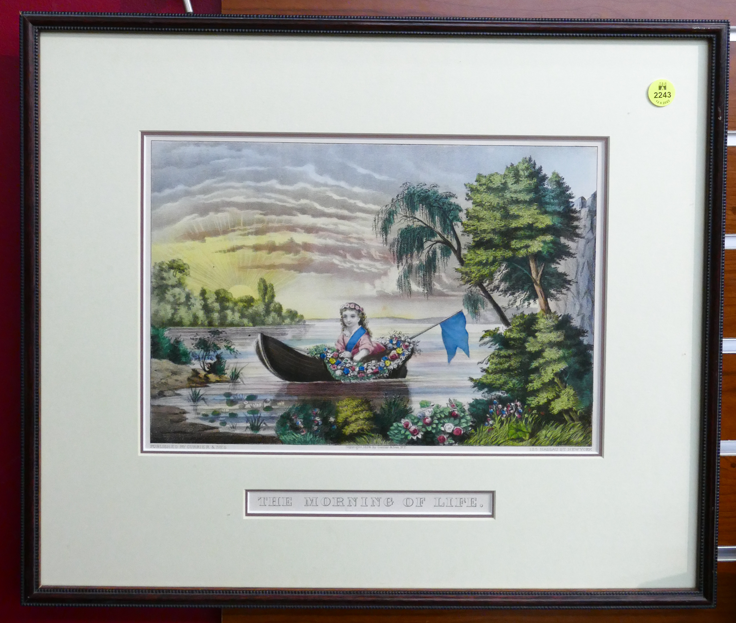 Appraisal: Antique Currier Ives 'The Morning of Life' Lithograph Framed- x