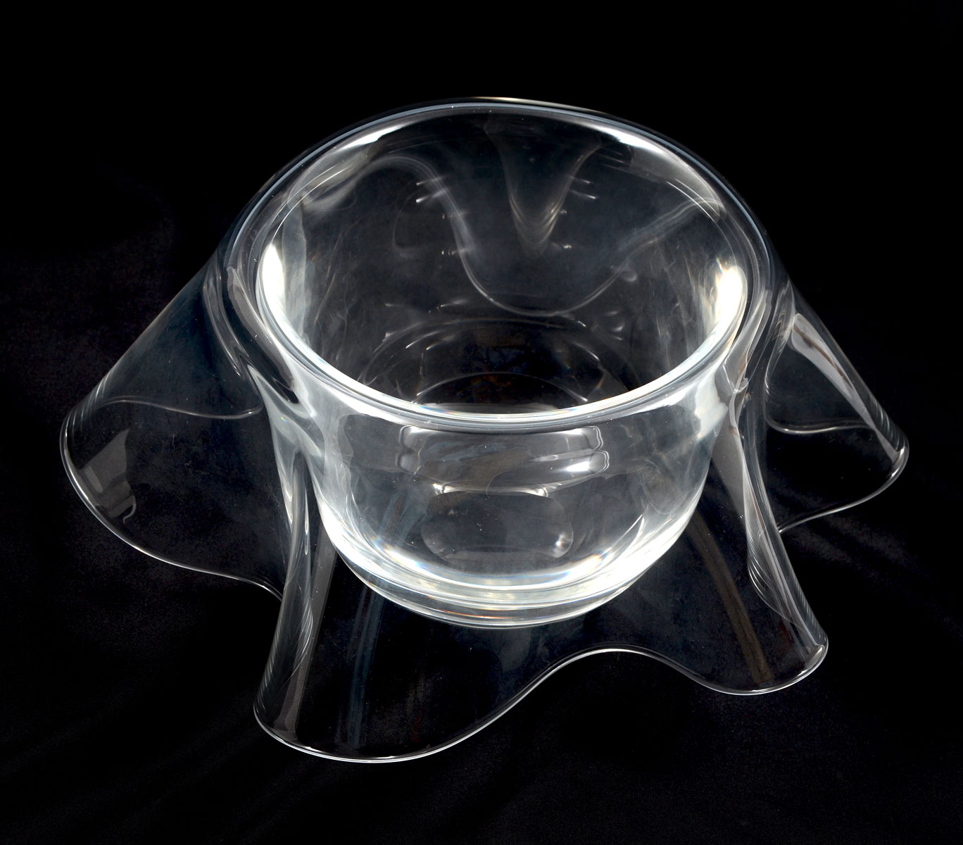 Appraisal: PETER HURD STEUBEN BOWL WITH BOX Clear crystal Steuben bowl