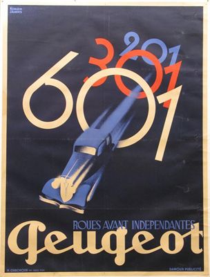 Appraisal: Peugeot - - ' a lithographic poster by Konlein J