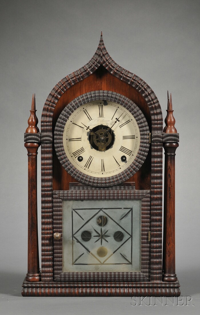 Appraisal: J C Brown Ripple Front Ogee Gothic Shelf Clock Bristol