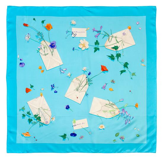 Appraisal: Sale Lot An Hermes cm Silk Scarf Des Fleurs Pour