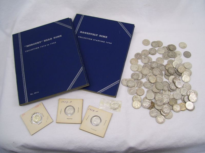 Appraisal: Barber Mercury Roosevelt Dime Lot Lot includes One partially filled