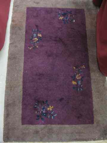 Appraisal: Pair of Nichols Deco Chinese Handmade Rugs floral on amethyst