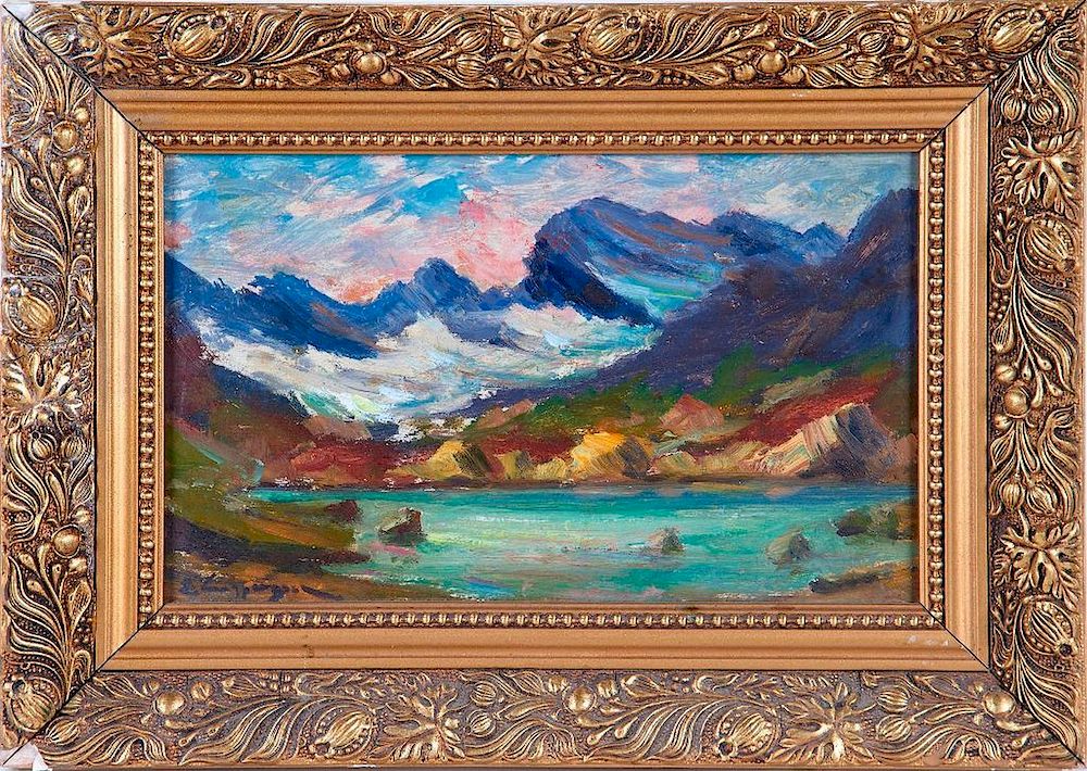 Appraisal: Emanuel Hosperger - Artist Emanuel Hosperger - Title Mountain landscape