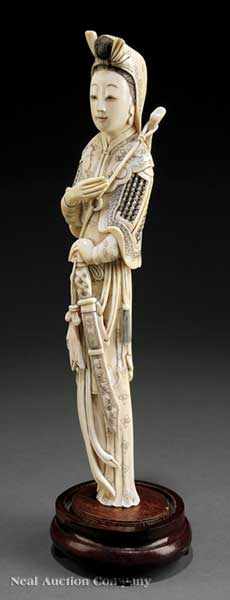 Appraisal: A Chinese Ivory Standing Figure of Hua Mulan the warrior