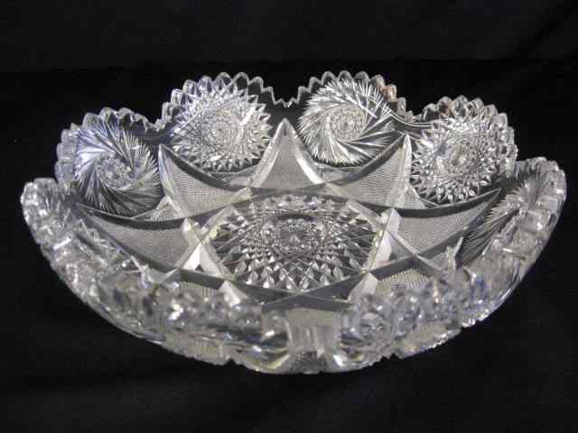 Appraisal: Cut Glass Dish brilliant period eight pointed star alternating pinwheel