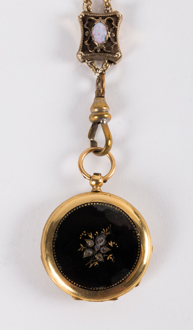 Appraisal: A Pocket Watch Chain with Opal K gold case pocket