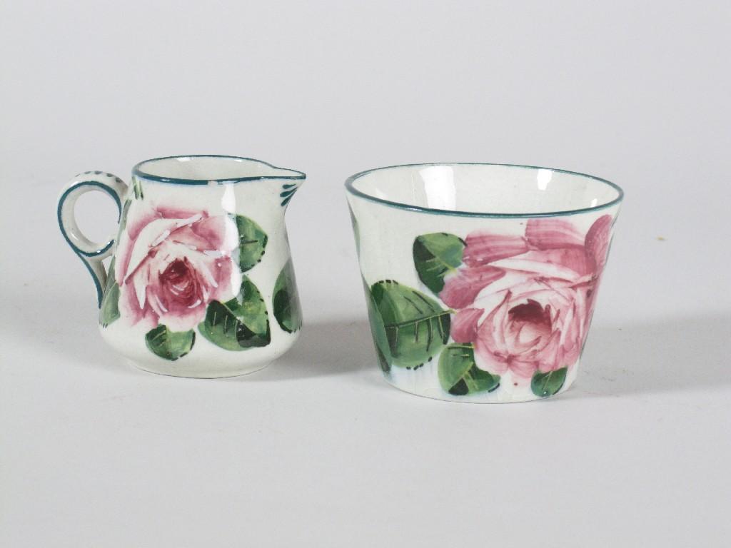 Appraisal: A small Wemyss Jug and Bowl decorated pink roses small