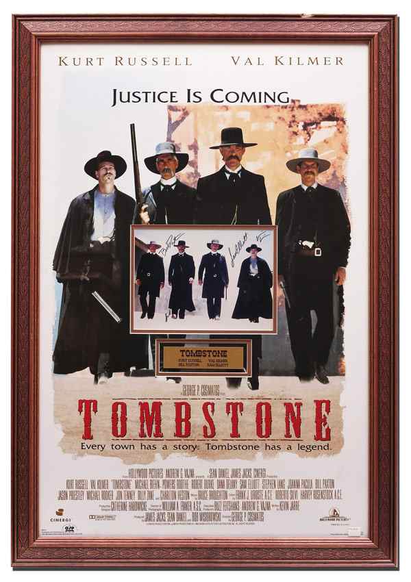 Appraisal: CAST SIGNED TOMBSTONE MOVIE STILL From the theatrical release autographs