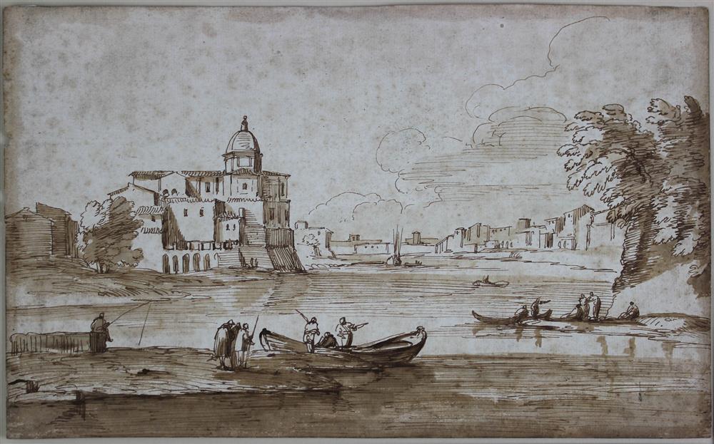 Appraisal: ITALIAN SCHOOL TH CENTURY VIEW OF SAN GIOVANNI DEI FIORENTINI