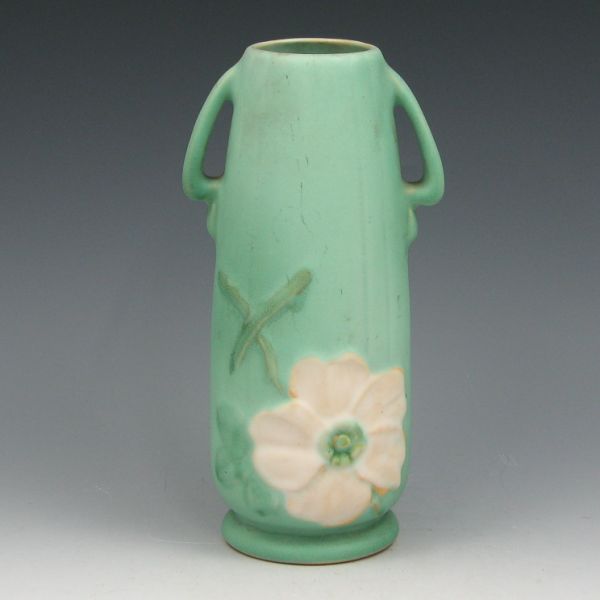 Appraisal: Weller Wild Rose vase in light green Marked Weller in