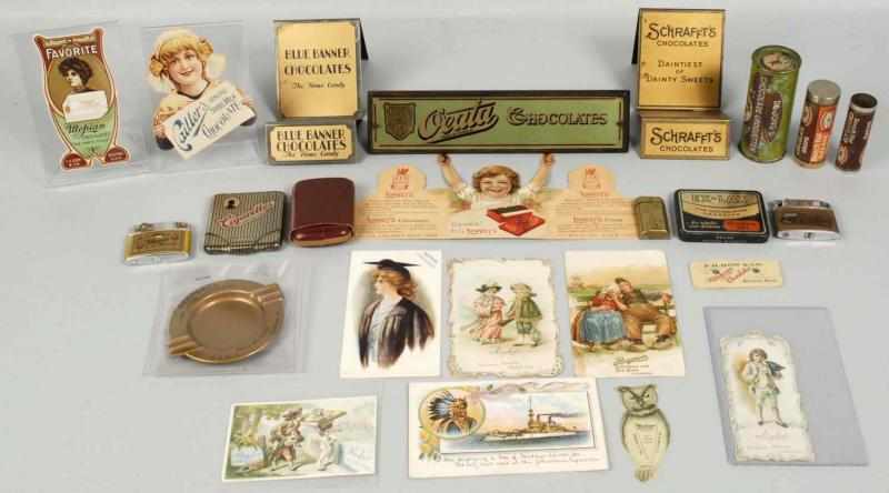 Appraisal: Lot of Chocolate Advertising Items Description Nice grouping of postcards