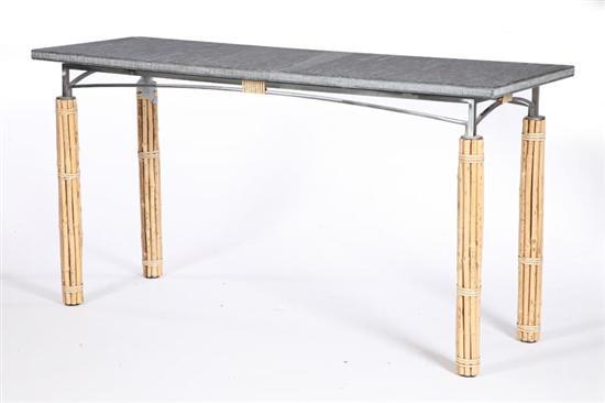 Appraisal: CONSOLE TABLE McGuire San Francisco California late th century slate