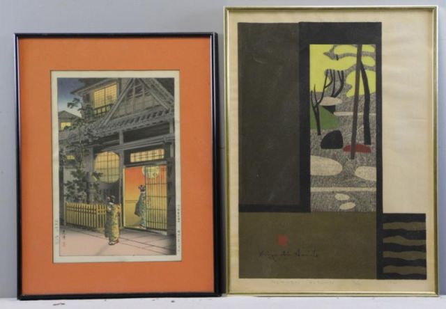 Appraisal: Two th C Japanese Woodblock Prints Tsuchiya Koitsu Japanese -