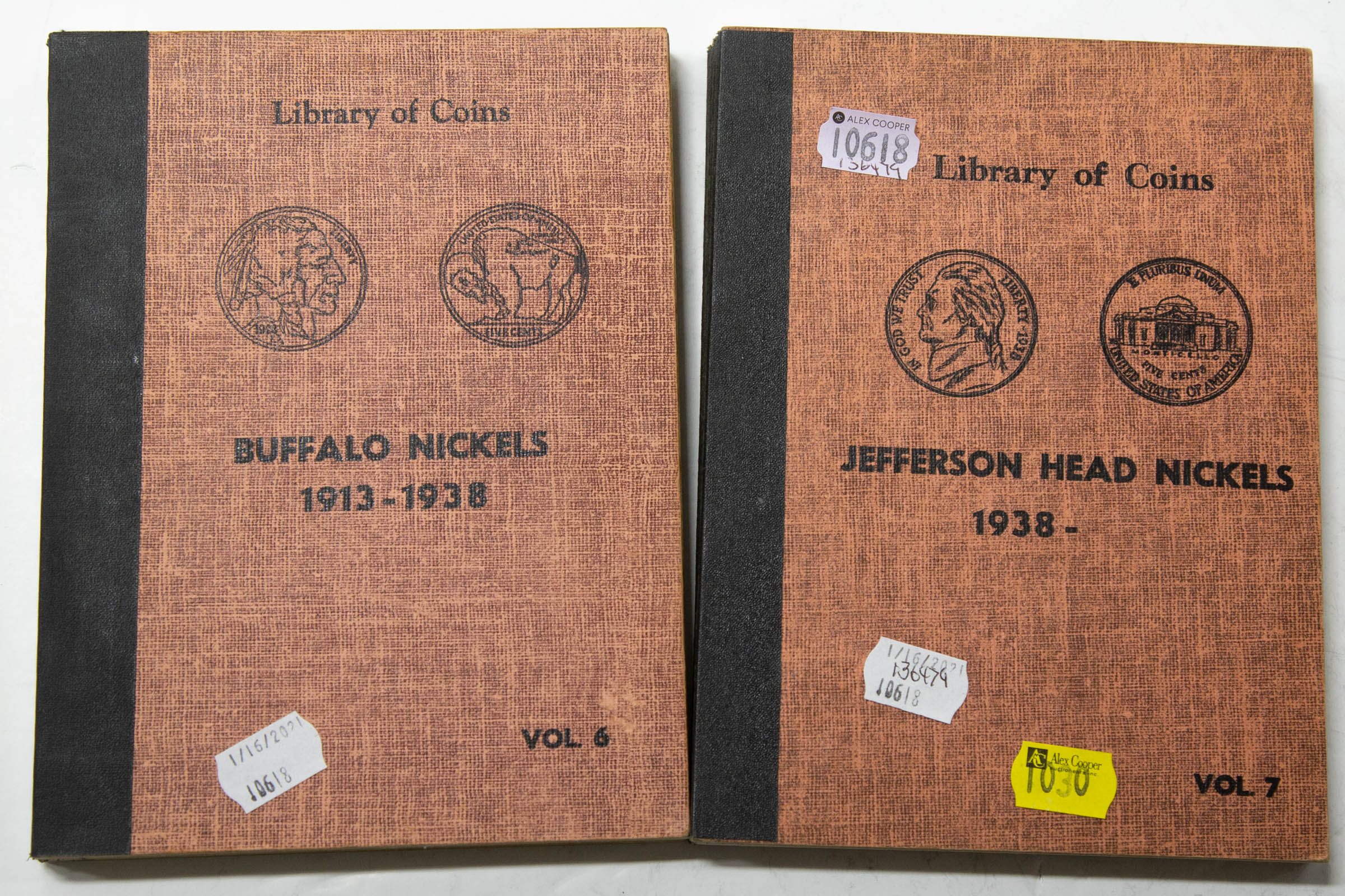 Appraisal: BUFFALO JEFFERSON SETS- LIBRARY OF COINS ALBUMS Both albums in