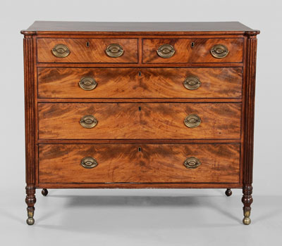 Appraisal: Fine Federal Mahogany Chest Massachusetts early th century highly figured