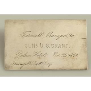 Appraisal: Sterling Place Card For the San Francisco Farewell Banquet to