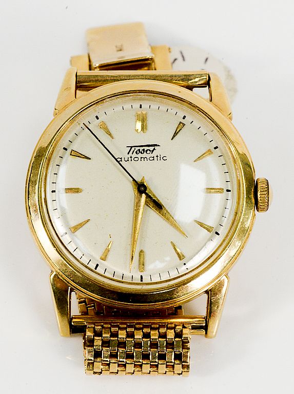 Appraisal: Tissot Automatic karat gold mens wristwatch with karat gold mesh