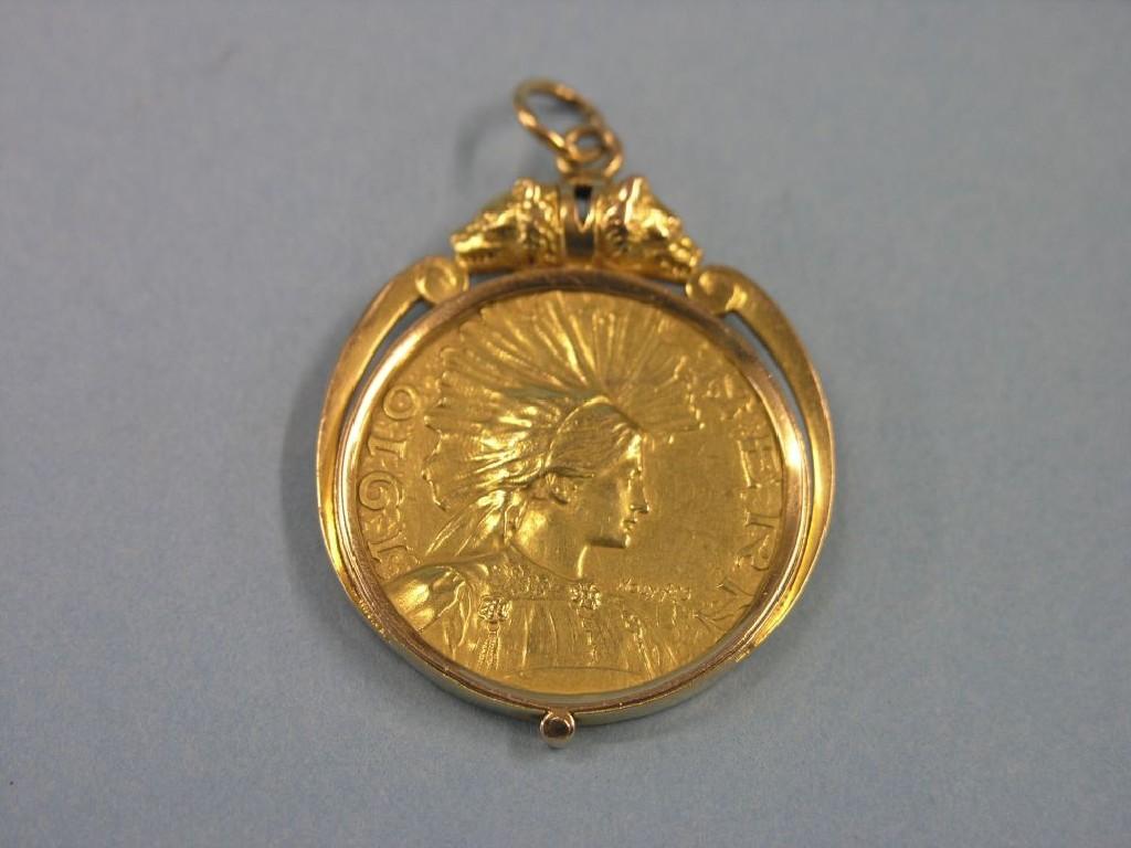 Appraisal: A gold medal Bern a shooting award within yellow metal