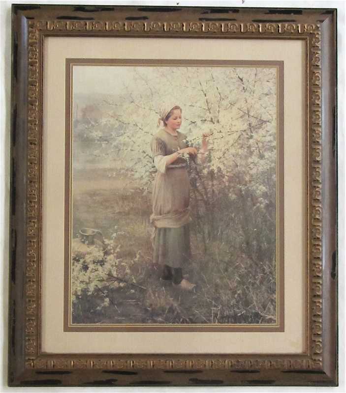 Appraisal: DANIEL RIDGEWAY KNIGHT HAND COLORED PHOTOGRAVURE Pennsylvania - woman in