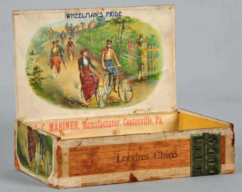 Appraisal: Wheelman's Pride Cigar Box Description Rare wonderful example depicting people