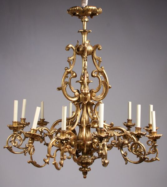 Appraisal: th Century Italian gilt wood chandelier h x w Good