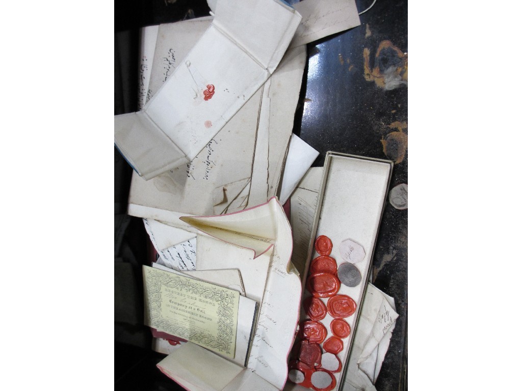 Appraisal: Deed box with quantity of documents and seals