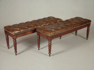 Appraisal: A pair of mahogany framed window seats th century with