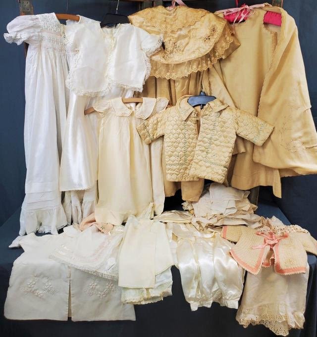 Appraisal: Large group of baby and doll clothes Includes several antique