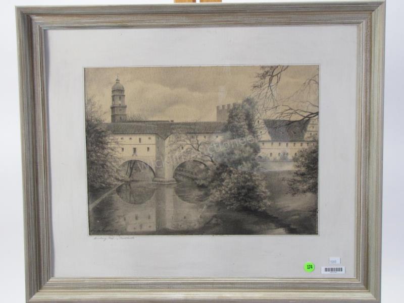 Appraisal: Unclearly Signed th Century Charcoal signed lower left ' Hamberg