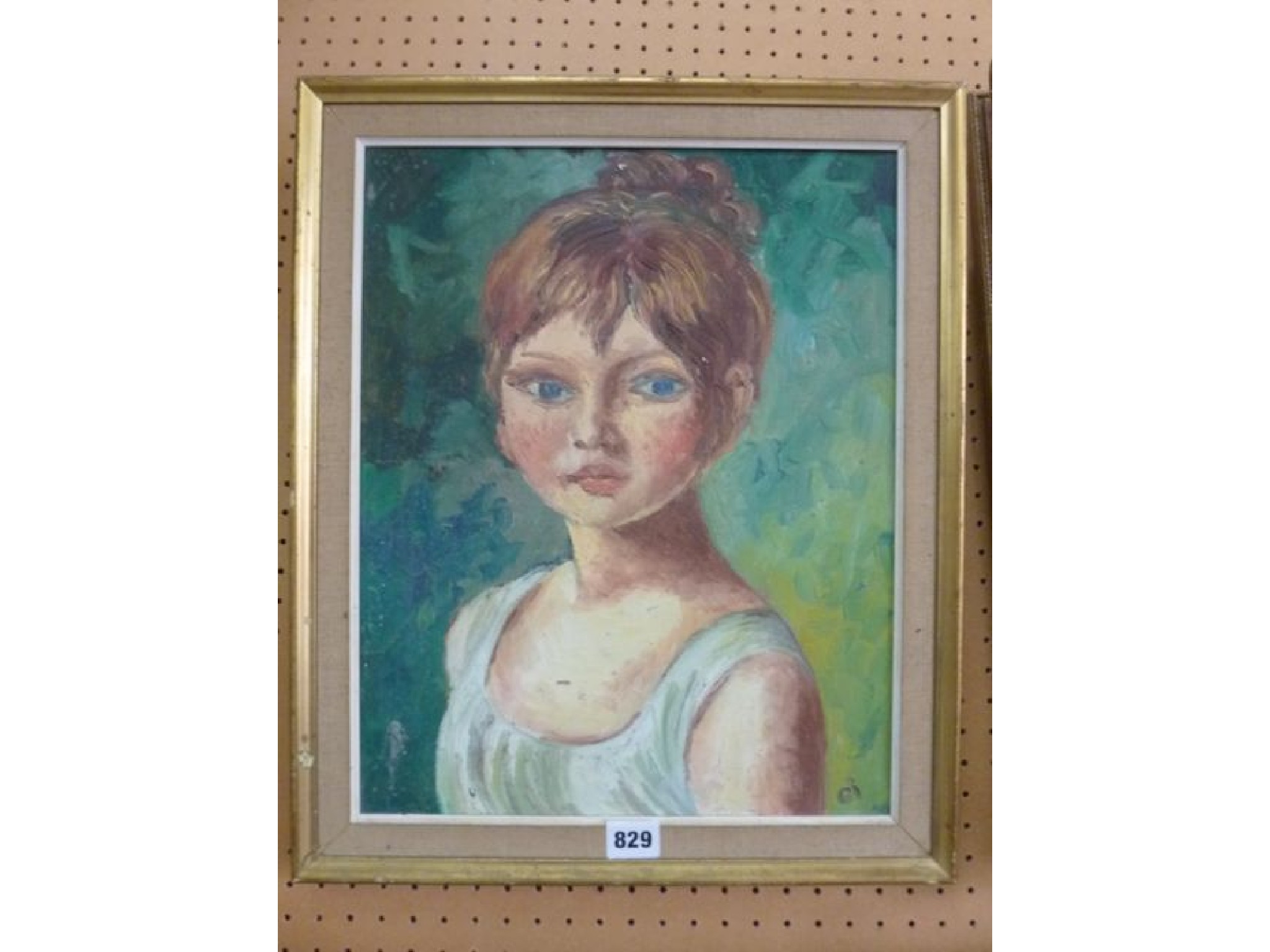 Appraisal: A mid- th century oil painting on canvas bust length