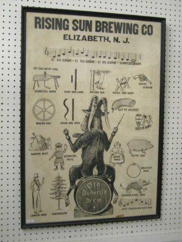 Appraisal: Antique Brewing Advertising Poster Rising Sun Brewing Co Elizabeth N