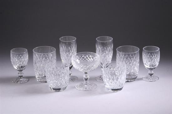 Appraisal: -PIECE WATERFORD CRYSTAL STEMWARE SERVICE Boyne cut foot pattern Including