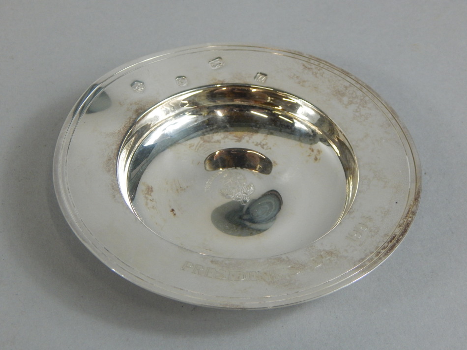 Appraisal: A modern silver Armada type dish decorated centrally with the