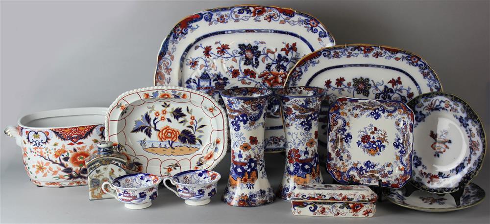 Appraisal: THIRTEEN IMARI DECORATED PIECES including two Mintons 'Amherst Japan' pattern