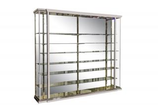 Appraisal: Chromed Metal Glass Breakfront Display Cabinet American circa s An