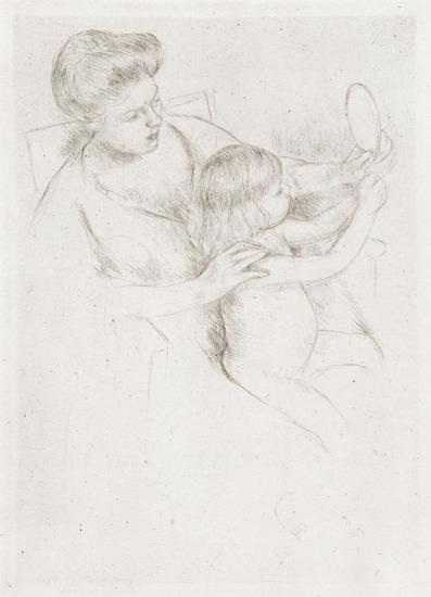 Appraisal: Mary Cassatt - looking into the hand mirror No b