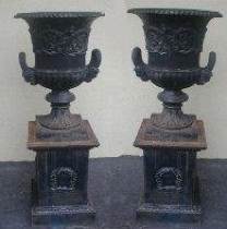 Appraisal: A Pair of Monumental Garden Urns C late th Early