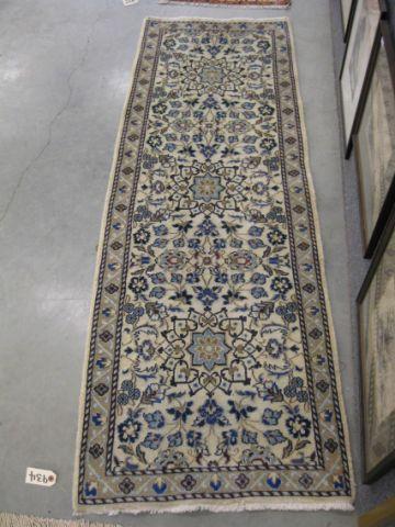 Appraisal: Nain Persian Handmade Runner fine overall blue floral on ivory