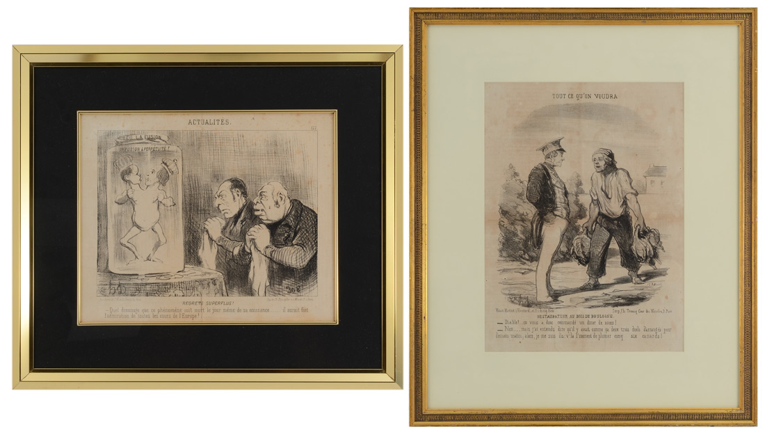 Appraisal: DAUMIER Honore French - piece Lithograph lot to include ''Tout