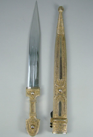 Appraisal: A th century Caucasian kindjal with fullered blade length cm