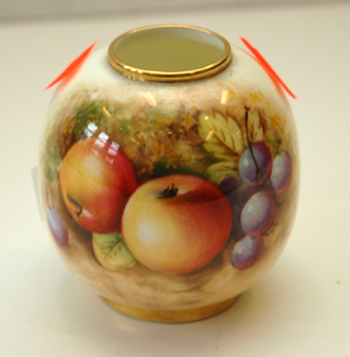 Appraisal: HAND PAINTED AND SIGNED ROYAL WORCESTER VASE